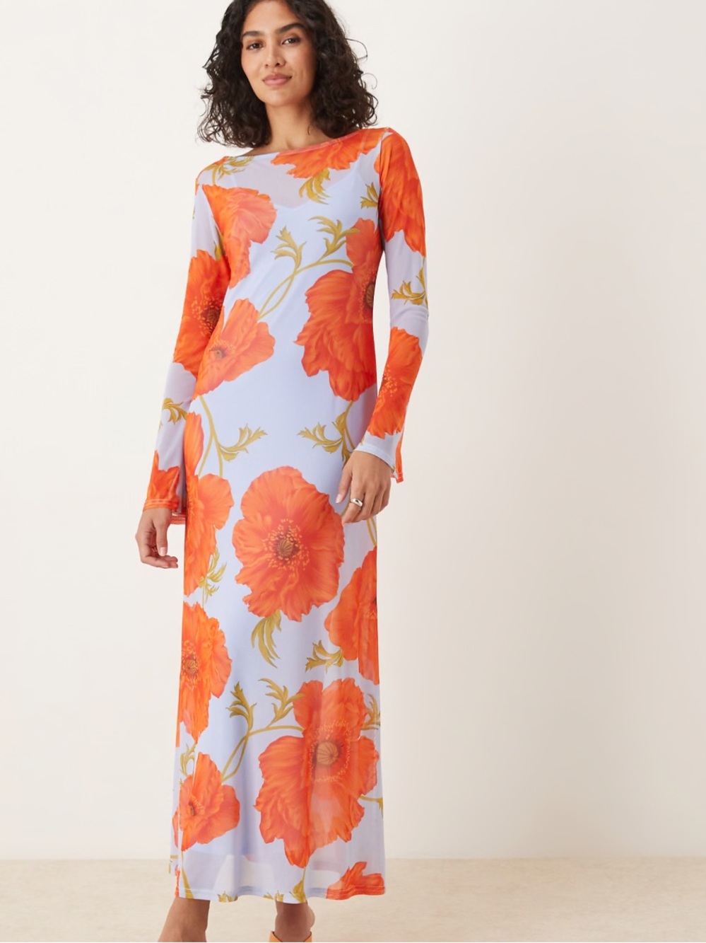 Never Fully Dressed mesh dress in blue poppy